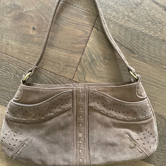 Vintage Enzo Angiolini Suede laser cut leather mini bag - Picture 1 of 6